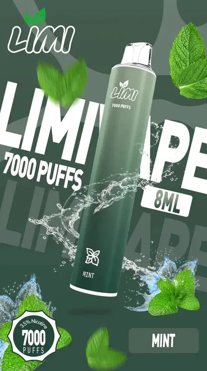 LIMI 7000口拋棄式電子煙｜3.5%尼古丁鹽 650mAh電池 LED發光設計 可充電式 台灣現貨