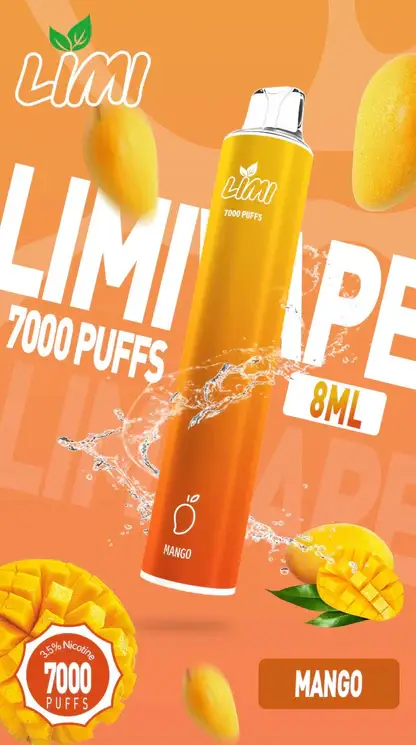 LIMI 7000口拋棄式電子煙｜3.5%尼古丁鹽 650mAh電池 LED發光設計 可充電式 台灣現貨