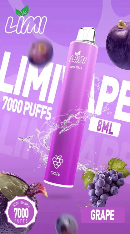 LIMI 7000口拋棄式電子煙｜3.5%尼古丁鹽 650mAh電池 LED發光設計 可充電式 台灣現貨