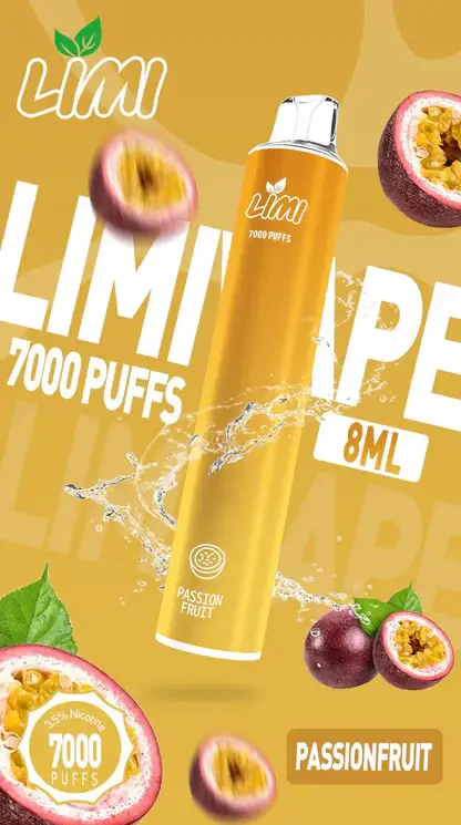 LIMI 7000口拋棄式電子煙｜3.5%尼古丁鹽 650mAh電池 LED發光設計 可充電式 台灣現貨