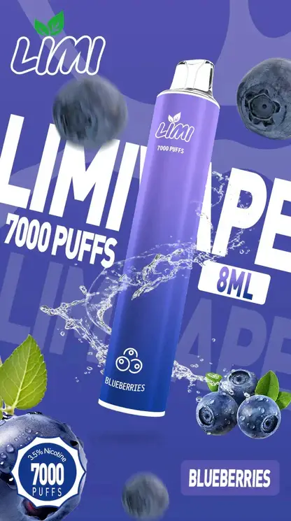 LIMI 7000口拋棄式電子煙｜3.5%尼古丁鹽 650mAh電池 LED發光設計 可充電式 台灣現貨