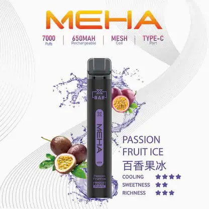 MEHA XBAR 魅嗨小黑條7000口拋棄式電子煙｜3%尼古丁鹽 850mAh電池 Mesh霧化技術 台灣現貨