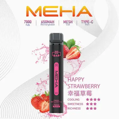 MEHA XBAR 魅嗨小黑條7000口拋棄式電子煙｜3%尼古丁鹽 850mAh電池 Mesh霧化技術 台灣現貨
