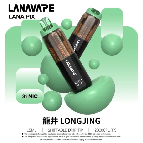 LANA-PIX-閃光彈-一次性20000口-龍井 LANA PIX 閃光彈 20000口拋棄式電子煙|可摺疊吸嘴設計 Mesh網芯爆汁口感 3%尼古丁鹽 15ml巨量儲油 Type-C充電 台灣現貨