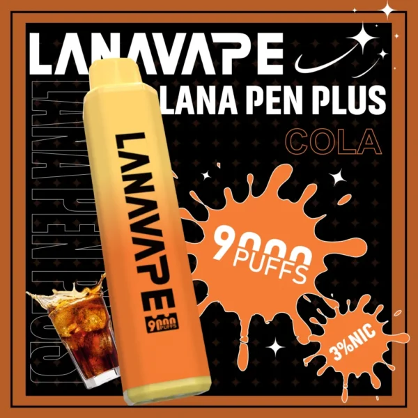 LANA一次性9000口-可樂-scaled LANA PEN PLUS 9000口拋棄式電子煙|3%尼古丁鹽黃金配比 15ml巨量儲油 Mesh網芯 Type-C充電 台灣現貨
