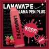 LANA一次性9000口-覆盆子-scaled LANA PEN PLUS 9000口拋棄式電子煙|3%尼古丁鹽黃金配比 15ml巨量儲油 Mesh網芯 Type-C充電 台灣現貨